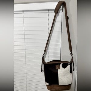 STS Ranchwear Black and White Cowhide Mail Bag